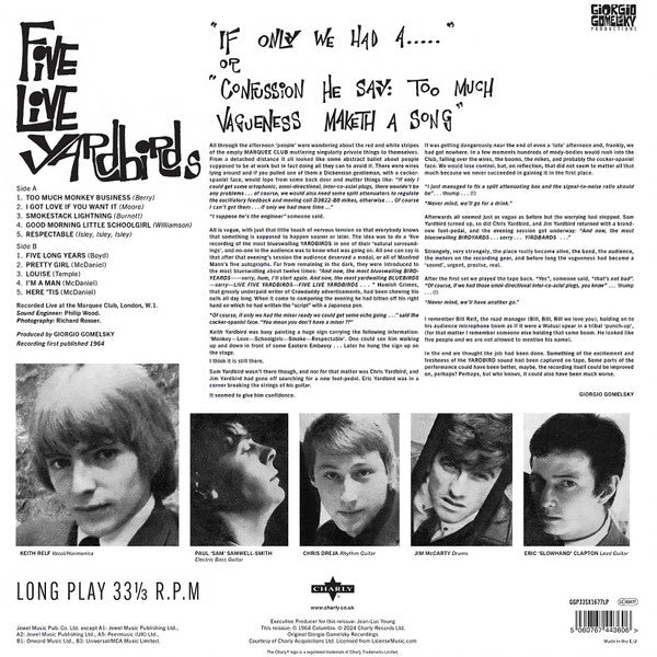 The Yardbirds : Five Live Yardbirds (LP, Album, Mono, RP)