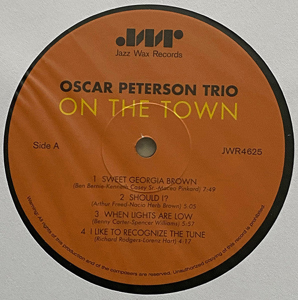 The Oscar Peterson Trio : On The Town With The Oscar Peterson Trio (LP, Album, Ltd, RE, RM, 180)