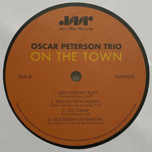 The Oscar Peterson Trio : On The Town With The Oscar Peterson Trio (LP, Album, Ltd, RE, RM, 180)