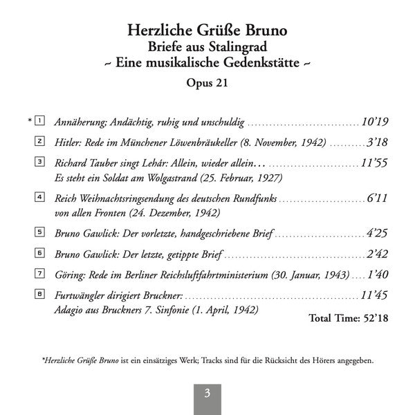Ralf Yusuf Gawlick : Herzliche Grüße Bruno - Briefe Aus Stalingrad (CD)