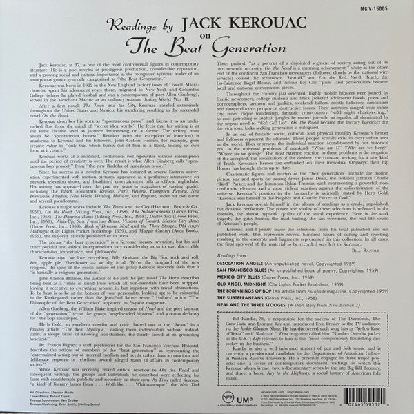 Jack Kerouac : Readings By Jack Kerouac On The Beat Generation (LP, Mono, RE, 180)