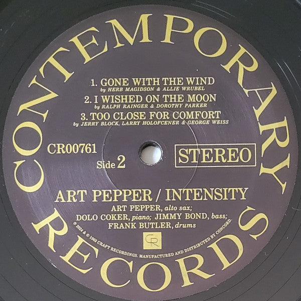 Art Pepper : Intensity (LP, Album, RE, 180)