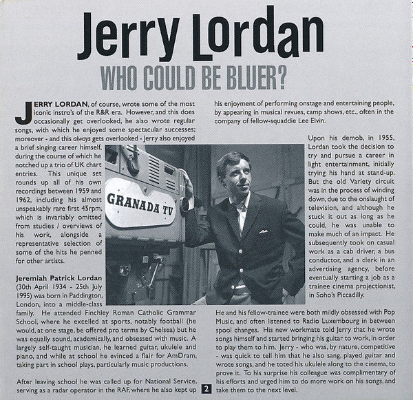 Jerry Lordan : Who Could Be Bluer? (CDr, Comp)