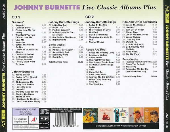 Johnny Burnette : Five Classic Albums Plus (2xCD, Comp, RM)