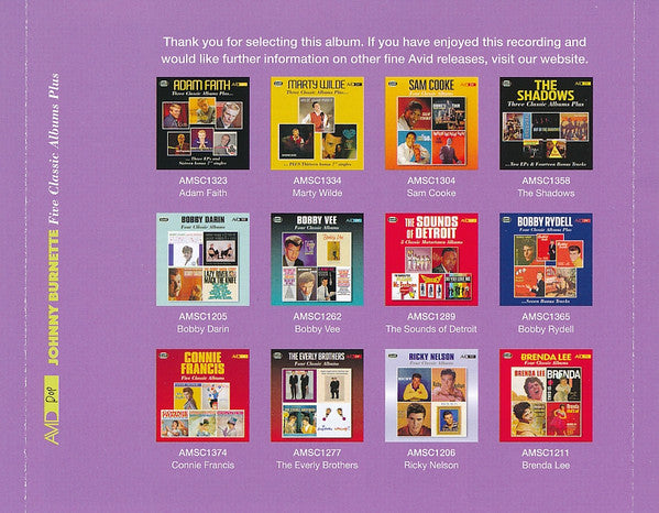 Johnny Burnette : Five Classic Albums Plus (2xCD, Comp, RM)