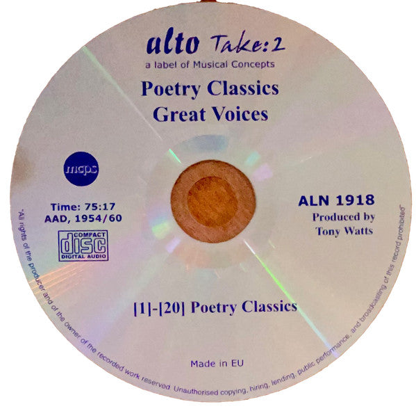 Various : Poetry Classics / Great Voices (CD)