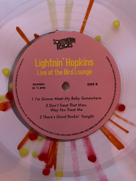 Lightnin' Hopkins : Live At The Bird Lounge (LP, Album, RE, Spl)