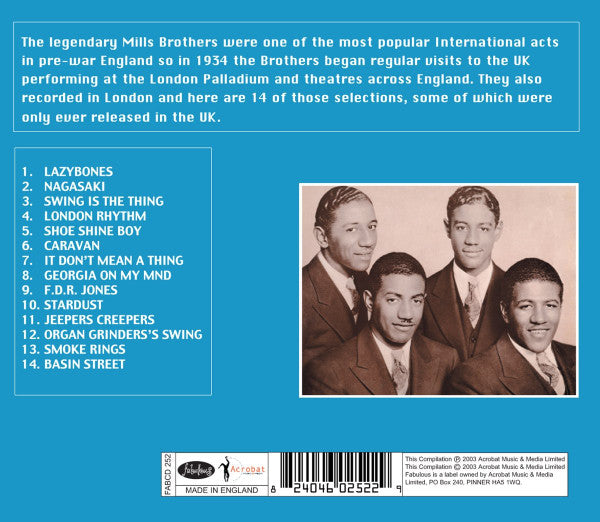The Mills Brothers : London Sessions 1934-1939 (CD, Album, Comp)