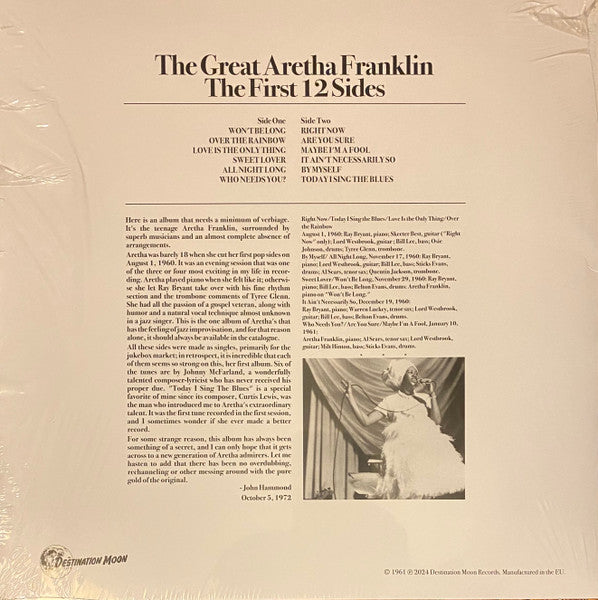 Aretha Franklin : The Great Aretha Franklin - The First 12 Sides  (LP, Ltd, Num, RE, Cle)