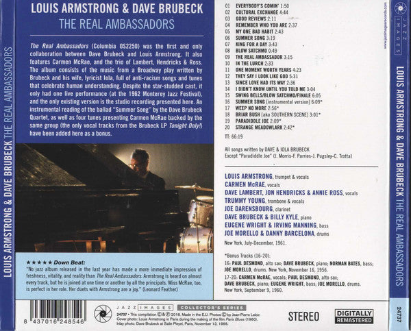 Dave Brubeck - Louis Armstrong - Lambert, Hendricks & Ross - Carmen McRae : The Real Ambassadors (CD, Comp, RE, RM, Dig)