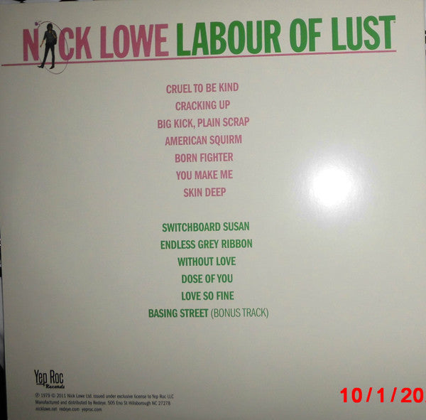 Nick Lowe : Labour Of Lust (LP, Album, RE, Gre)