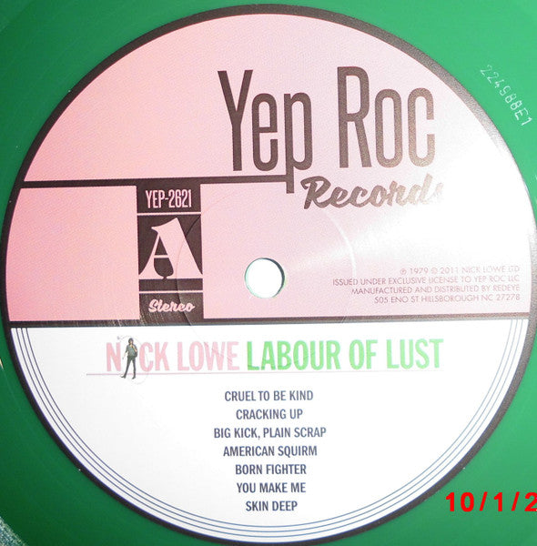 Nick Lowe : Labour Of Lust (LP, Album, RE, Gre)