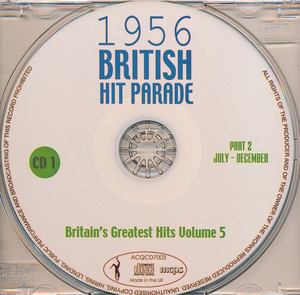 Various : 1956 British Hit Parade - Britain's Greatest Hits Volume 5 - Part 2 July - December (4xCDr, Comp, RE)