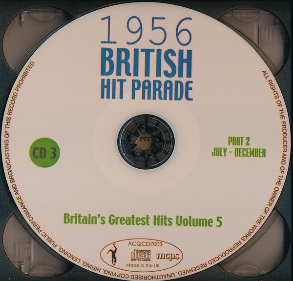 Various : 1956 British Hit Parade - Britain's Greatest Hits Volume 5 - Part 2 July - December (4xCDr, Comp, RE)