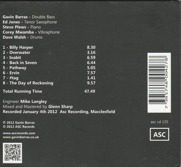 Gavin Barras Quintet : Day Of Reckoning (CD, Album)