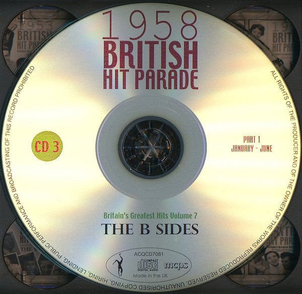 Various : 1958 British Hit Parade - Britain's Greatest Hits Volume 7 - The B Sides - Part 1 January - June (4xCDr, Comp)