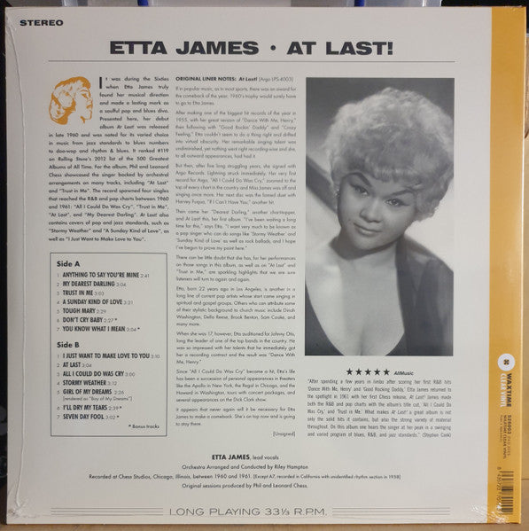Etta James : At Last! (LP, Album, Ltd, RE, Cry)