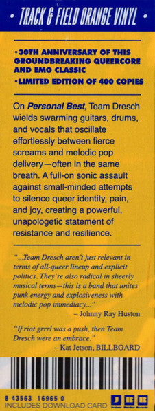Team Dresch : Personal Best (LP, Album, Ltd, RE, Ora)