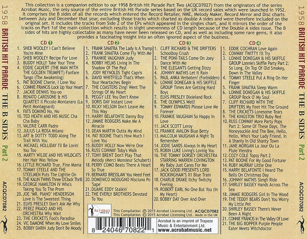 Various : 1958 British Hit Parade - Britain's Greatest Hits Volume 7 - The B Sides - Part 2 June - December (4xCDr, Comp)