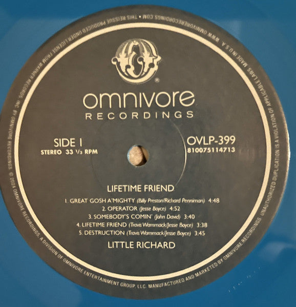 Little Richard : Lifetime Friend (LP, Album, RE, Opa)