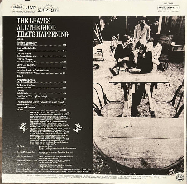 The Leaves : All The Good That's Happening (LP, Album, Mono, RE, Tra)