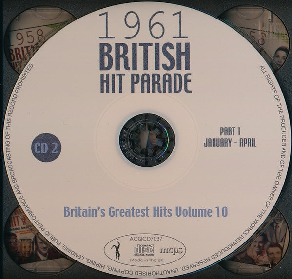 Various : 1961 British Hit Parade - Britain's Greatest Hits Volume 10 - Part 1 January - April (4xCDr, Comp)