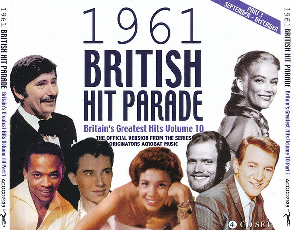 Various : 1961 British Hit Parade - Britain's Greatest Hits Volume 10 - Part 3 September - December (4xCDr, Comp)