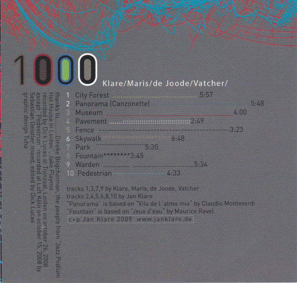 Jan Klare / Wilbert de Joode / Michael Vatcher / Bart Maris : 1000 (2) : Played (CD, Album)
