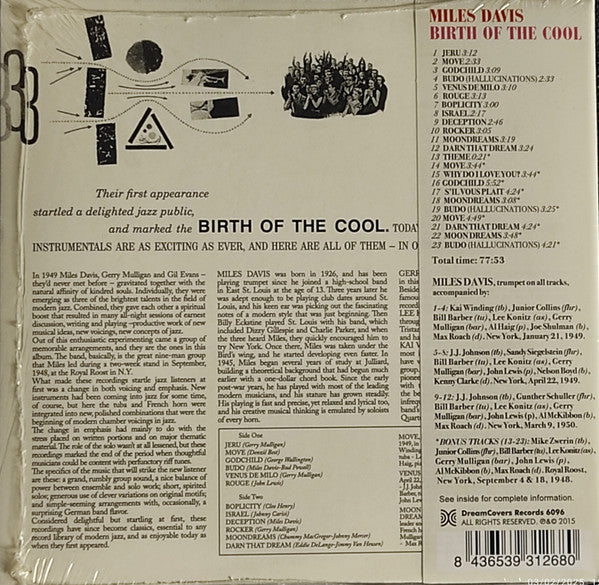 Miles Davis : Birth Of The Cool (CD, Comp, Ltd, RM, Dig)