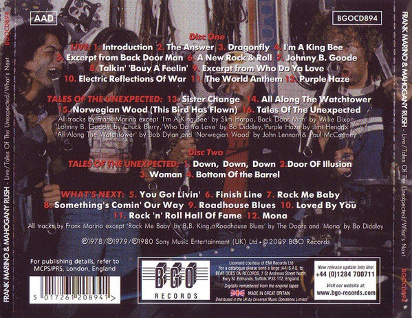 Frank Marino And Mahogany Rush : Live/Tales Of The Unexpected/What's Next (2xCD, Album, Comp, RM)