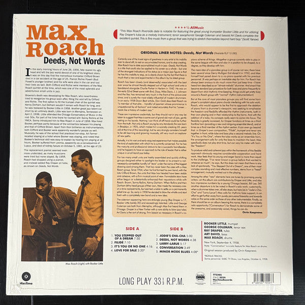 Max Roach : Deeds, Not Words (LP, Ltd, 180)