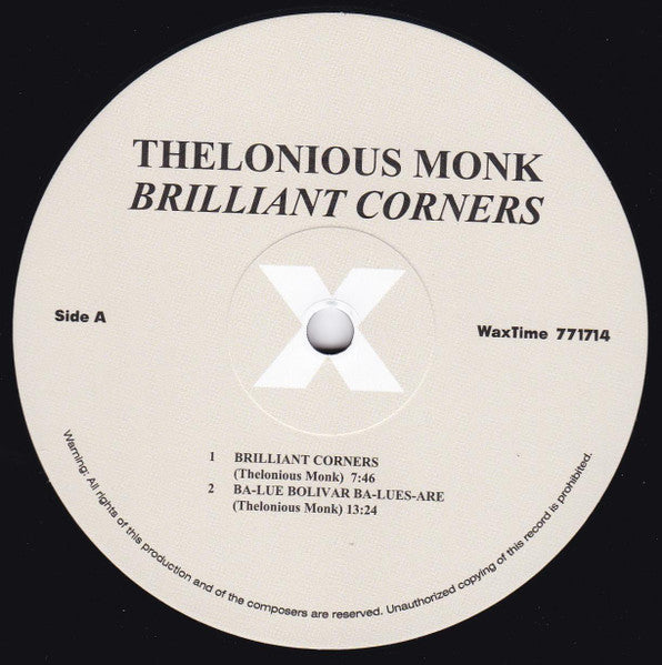 Thelonious Monk with Sonny Rollins, Ernie Henry and Clark Terry : Brilliant Corners (LP, Album, Mono, Ltd, RE, RM, 180)