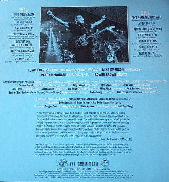 Tommy Castro And The Painkillers : Closer To The Bone (LP, Album, Ltd, Blu)