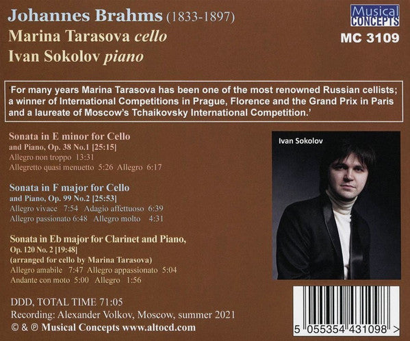 Johannes Brahms - Marina Tarasova, Ivan Sokolov (3) : Cello Sonatas Nos.1 & 2 / Clarinet Sonata No.2 (CD, Album)