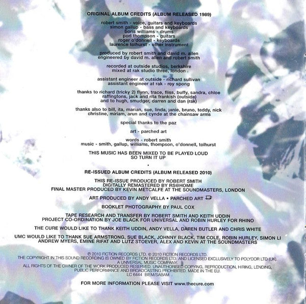 The Cure : Disintegration (CD, Album, RE, RM, EDC)
