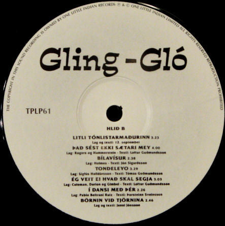 Björk Guðmundsdóttir & Tríó Guðmundar Ingólfssonar : Gling-Gló (LP, Album, RE)