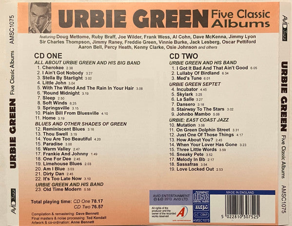 Urbie Green : Five Classic Albums: All About Urbie Green And His Big Band / Blues And Other Shades Of Green / Urbie Green And His Band / Urbie Green Septet / Urbie: East Coast Jazz (2xCD, Comp)