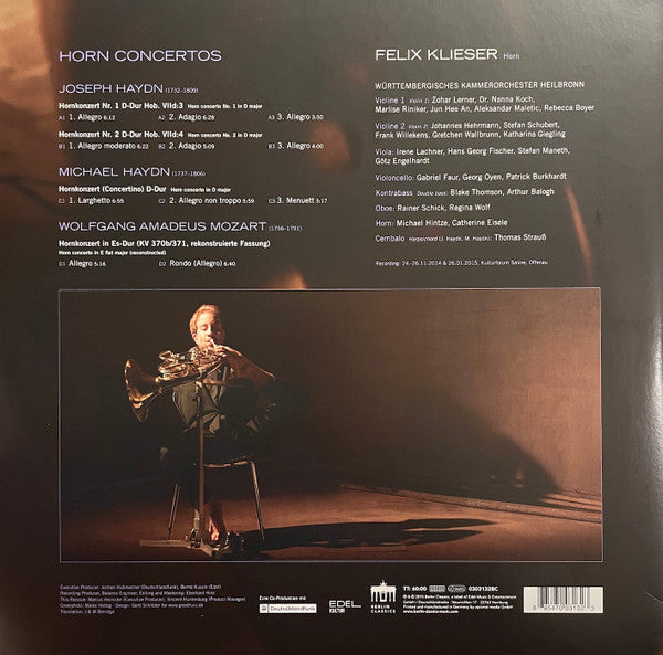 Joseph Haydn, Michael Haydn, Wolfgang Amadeus Mozart, Württembergisches Kammerorchester, Ruben Gazarian, Felix Klieser : Horn Concertos (2xLP, Gat)