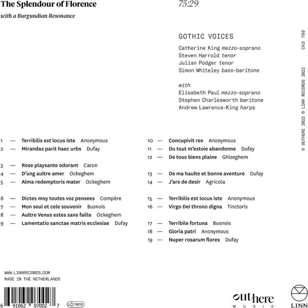 Gothic Voices (2) With Andrew Lawrence-King : The Splendour Of Florence With A Burgundian Resonance (CD)