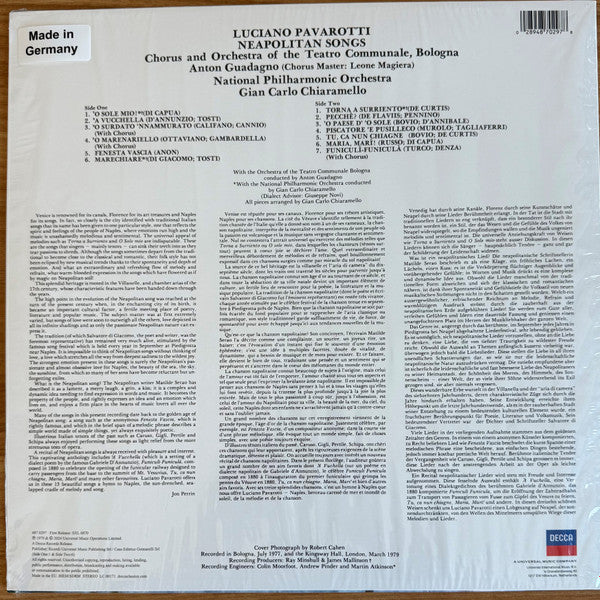 Luciano Pavarotti : O Sole Mio Favorite Neapolitan Songs (LP, Album, Ltd, RE, Nea)