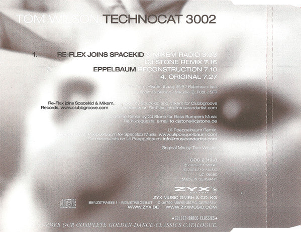 Tom Wilson : Techno Cat 3002 (CD, Maxi)