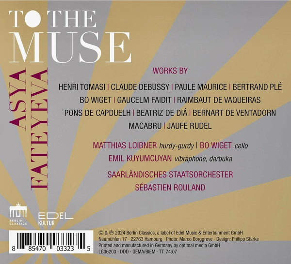 Asya Fateyeva : To The Muse (CD, Album, DDD)