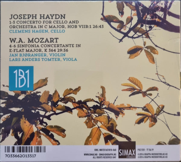 Clemens Hagen, Jan Bjøranger, Lars Anders Tomter : Haydn: Cello Concerto In C Major; Mozart: Sinfonia Concertante (CD)