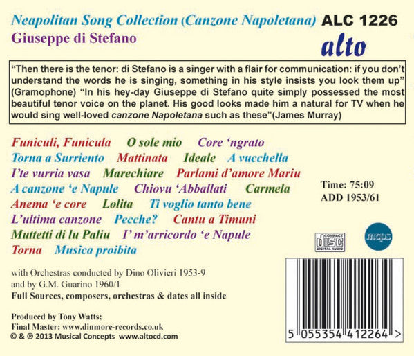 Giuseppe di Stefano : Neapolitan Songs (CD, Comp)