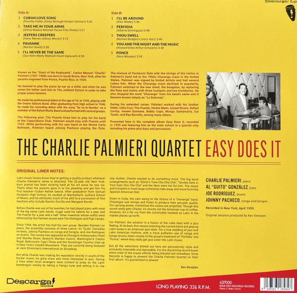 Charlie Palmieri Quartet : Easy Does it (LP, Album, RE, 180)