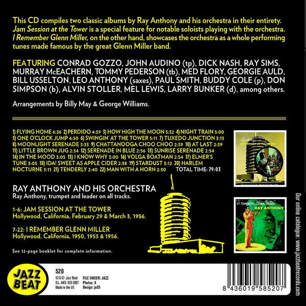 Ray Anthony : Jam Session At The Tower (CD, Comp, RM)