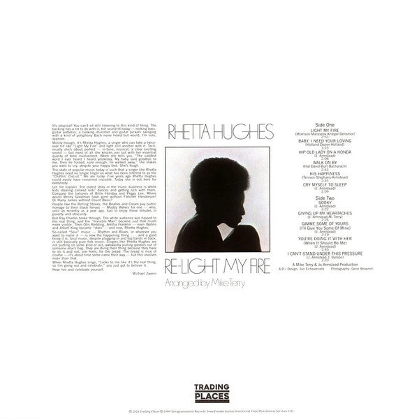 Rhetta Hughes : Re-Light My Fire (LP, Album, RP)