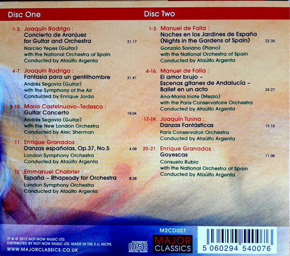 Orquesta Nacional De España, Ataúlfo Argenta, London Symphony Orchestra, Orchestre Du Conservatoire de Paris, Symphony Of The Air, Enrique Jordá : Espana (2xCD)