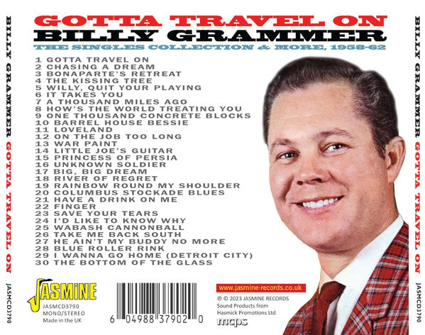 Billy Grammer : Gotta Travel On – The Singles Collection And More – 1958-1962 (CD, Comp, Mono)
