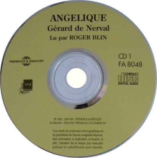 Gérard de Nerval par Roger Blin : Angélique (2xCD)